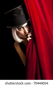 Cabaret Performer On Stage Looking At The Audience