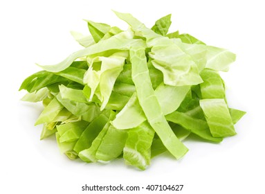 Cabbage Chopped Slice Heap Isolated On White