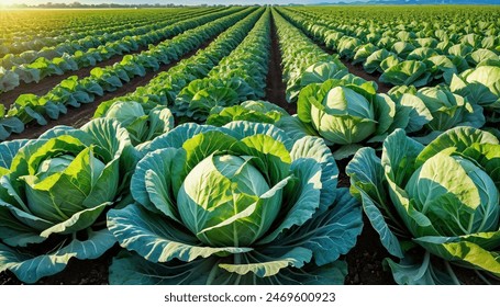 Cabbage growing in the field on garden area