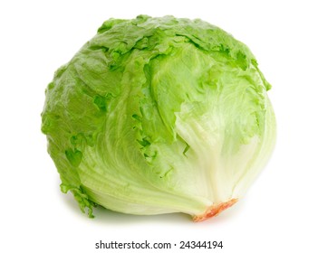 Cabbage Lettuce Isolated On White