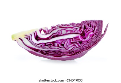 Cabbage Sliced On White Background