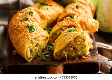 Cabbage Strudel.selective Focus. Style Rustic