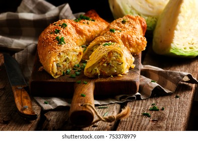 Cabbage Strudel.selective Focus. Style Rustic