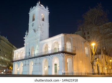 Cabildo, Historic Building, Buenos Aires, Argentina, at night