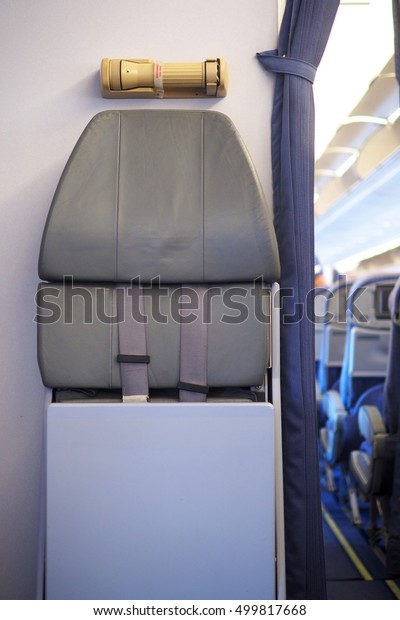 Cabin Crew Jumpseat Flash Light On Stock Photo (Edit Now ...