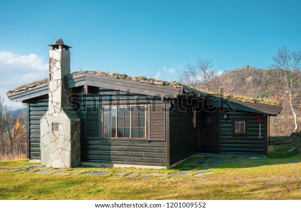 Cabin High Mountain Cabins Located Sirdal Stock Photo Edit Now