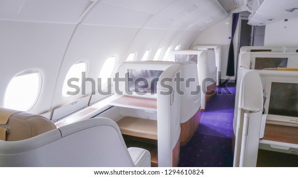 cabin interior\
in new modle aircraft look\
luxury