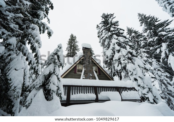 Cabin Mt Hood Forest Oregon Stock Photo Edit Now 1049829617