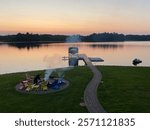 Cabin night on the lake in northern Wisconsin 