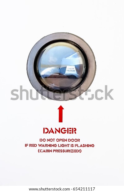 Cabin Pressure Warning Sign Viewing Outside Stock Photo Edit Now