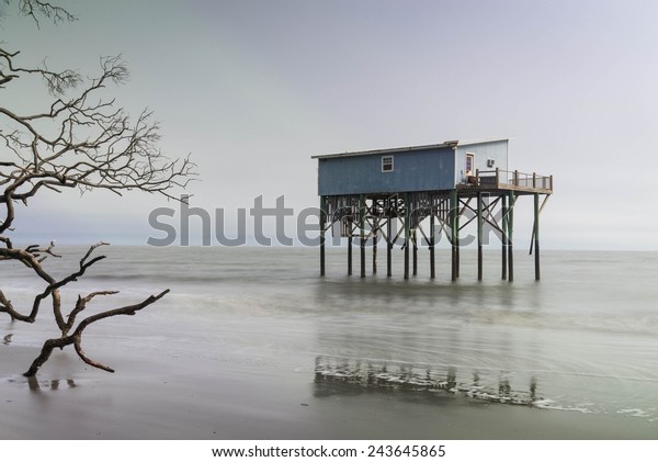 Cabin Still Stands Where There Used Stock Photo Edit Now 243645865