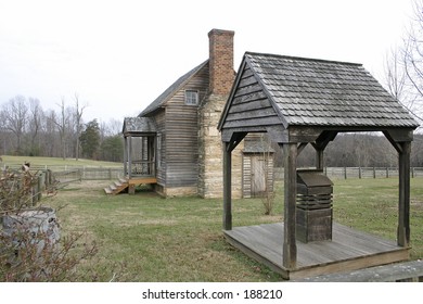 cabin and well-house