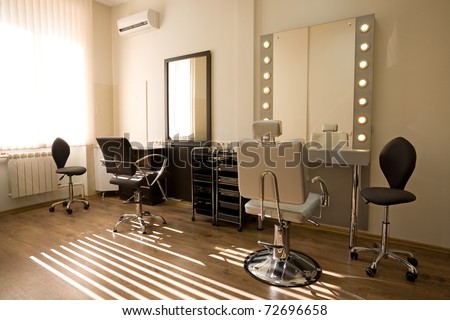 Cabinet make-up artist and hairdresser. Modern design.