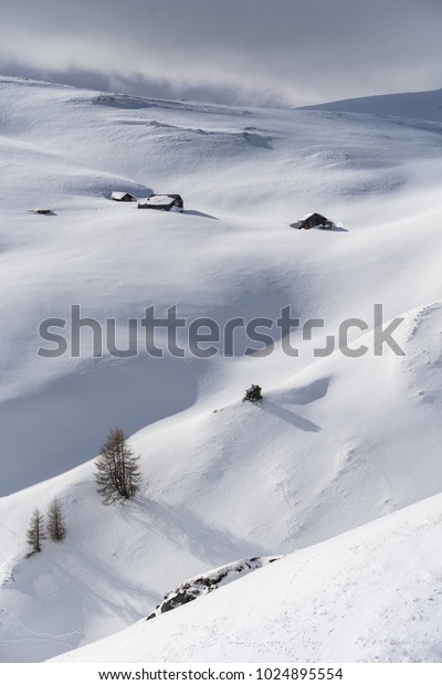 Cabins Covered White Snow Powder Hotographed Stock Photo Edit Now