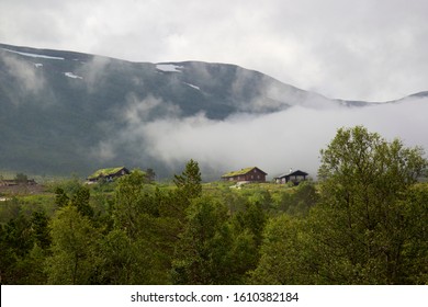 Cabins in Hardangervidda, Norway,Scandinavia. Hardangervidda is a mountain plateau in central southern Norway. - Powered by Shutterstock