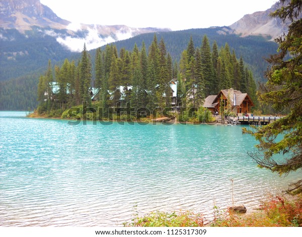 Cabins On Emerald Lake Rocky Mountains Stock Photo Edit Now