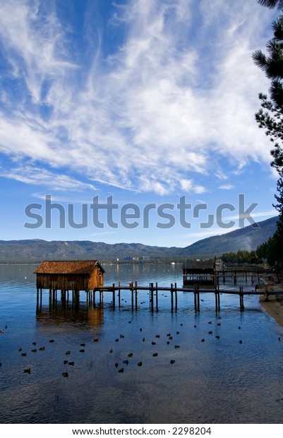 Cabins On Lake Stock Image Download Now