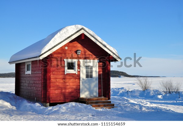 Cabins Trees Snow North Pole Stock Photo Edit Now 1115154659