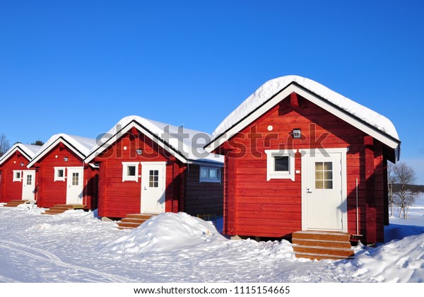 Cabins Trees Snow North Pole Stock Photo Edit Now 1115154665