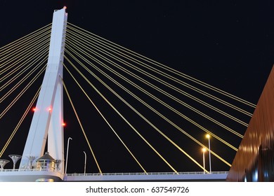 Cable Bridge Under Night Sky Aomorijapan Stock Photo 637549726 ...