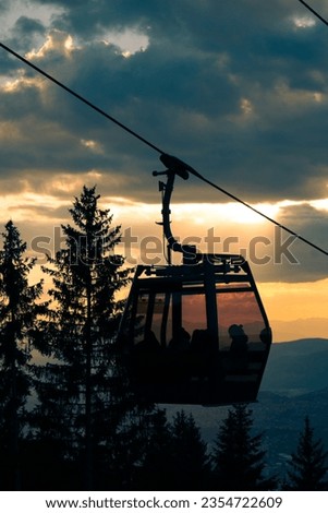 Cable car at golden hour