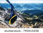 Cable car or gondola to mountain peak of Dachstein glacier in Austrian Alps