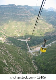 Cable car to Montserrat, Spain.