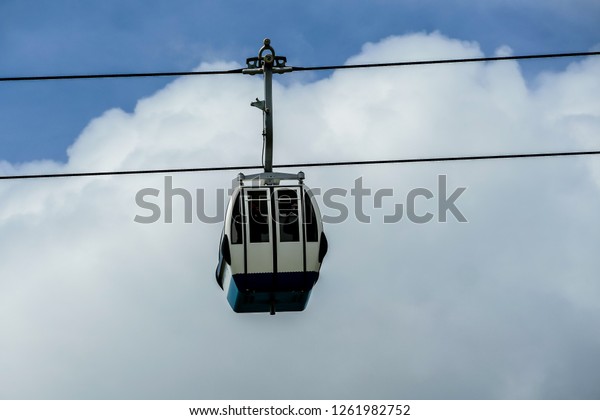 cable car in mountains, in Lisbon Capital City\
of Portugal
