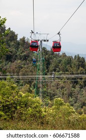 Cable Car On Cerro San Cristobal In Santiago, Chile. 