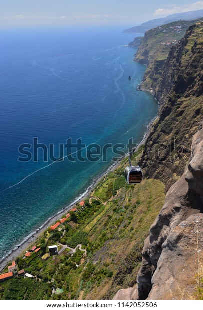 cable car on the cliff\
on Madeira Island