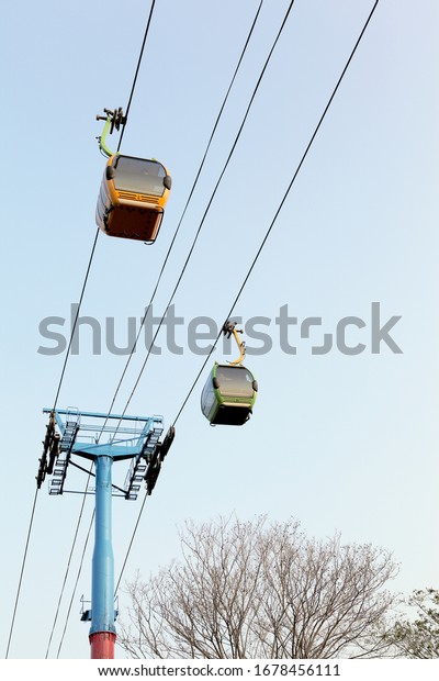 cable car one the amusement\
park