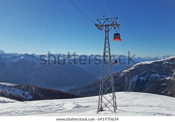 Cable Car Ski Resort High Mountains Stock Image Download Now