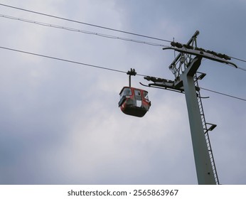 cable car with sky background