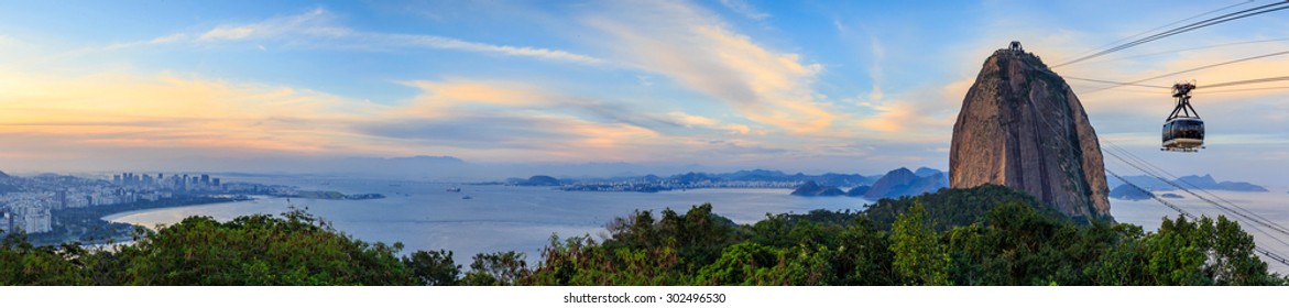 Cable Car And  Sugar Loaf Mountain In Rio De Janeiro