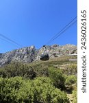 Cable car taken from the lower station of Table Mountain. Cape Town, South Africa. February 12th 2024