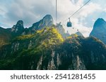 Cable car to Tianmen Mountain National Park, Zhangjiajie is beautiful natural tourist attractions at Hunan, China