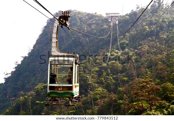 The cable car toward\
the mountain top. The cable car of misen in Miyashima island,\
Hiroshima, Japan.