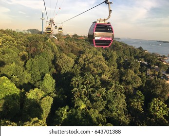 Cable Car View Of The Sentosa Beach In Singapore