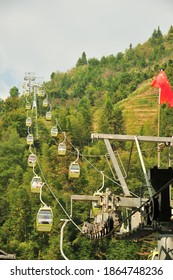 Cable Car In Yangshuo RRC From It We Can See Paddy Field From Above