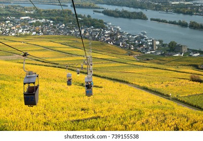 Cable Cars At Rudesheim, Germany