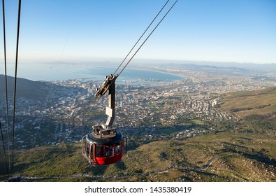 Cable Going To The Top Of Table Mountain