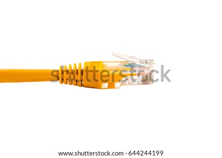 Cable head into (head rj45),network,RJ45,plug. Isolated. Close-up