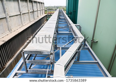 The cable ladder and cable tray install near the cooling tower