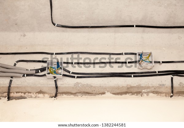 Cable Laying Ceiling Electrical Wires On Stock Photo Edit