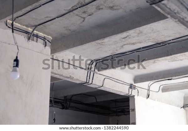 Cable Laying Ceiling Electrical Wires On Stock Photo Edit Now