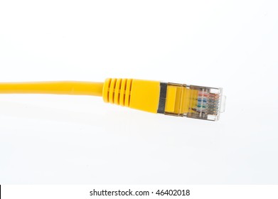 cable for network in yellow on a white background