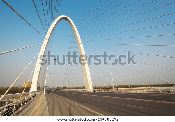 cable stayed
bridge ,pylon arches
background