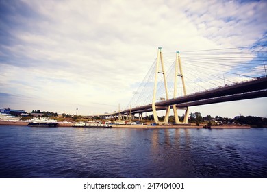 Cable Stayed Bridge In Saint-Petersburg, Russia