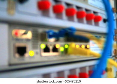 Cable switch network lan blurred background