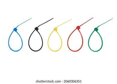 Cable ties isolated on white background.With clipping path.